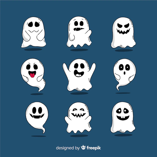 Free Vector | Hand drawn halloween ghost collection