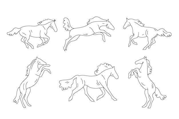 Free Vector | Hand drawn horse outline