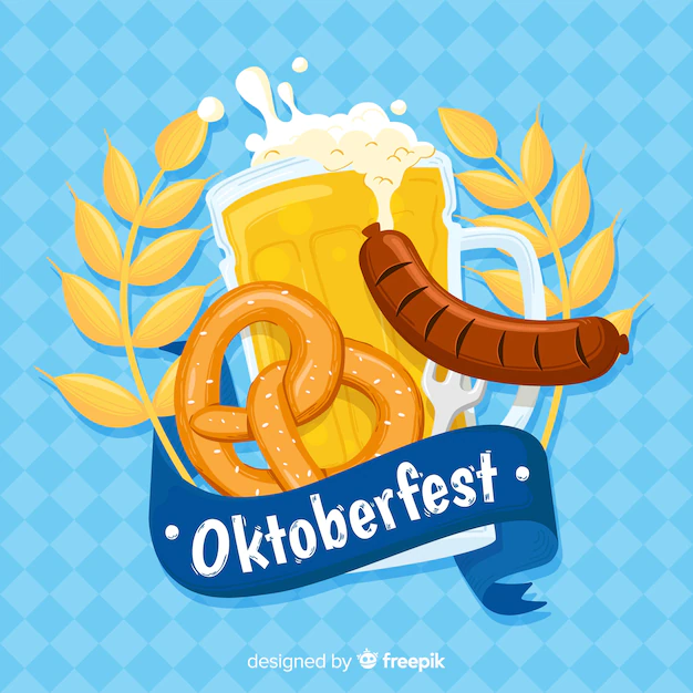 Free Vector | Hand drawn oktoberfest background with beer