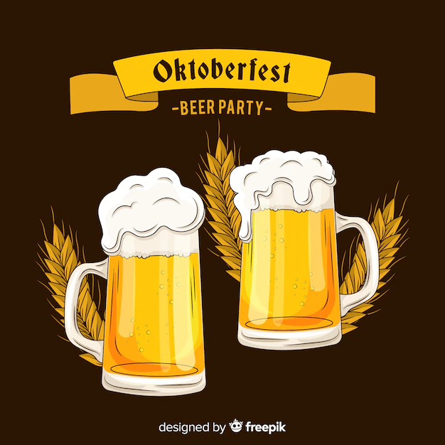 Free Vector | Hand drawn oktoberfest give a toast beer