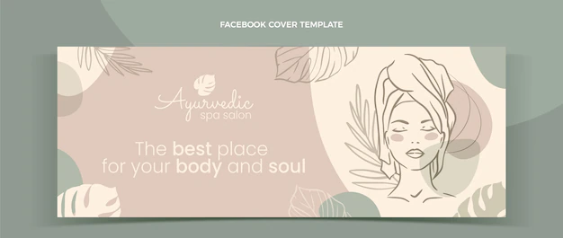 Free Vector | Hand drawn outline spa facebook cover