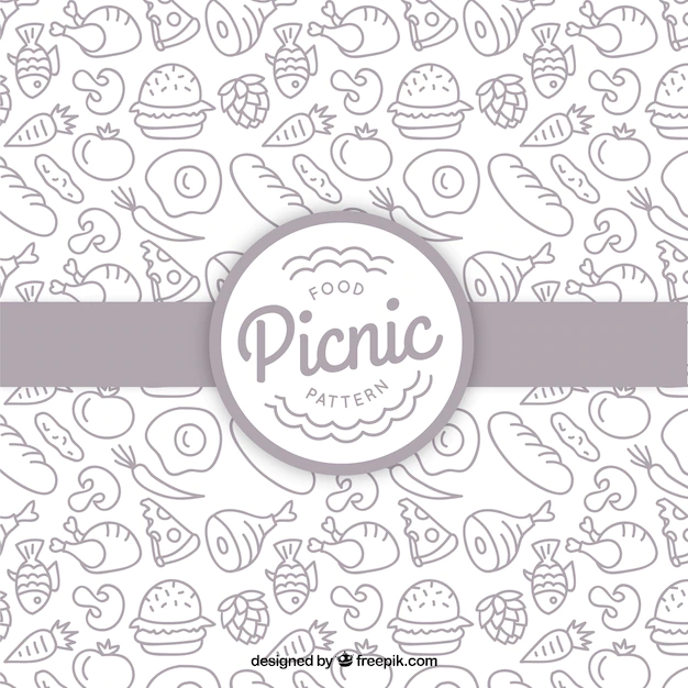 Free Vector | Hand drawn picnic food pattern