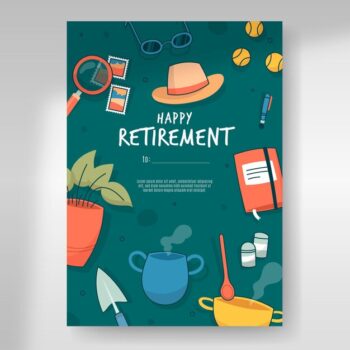 Free Vector | Hand drawn retirement greeting card