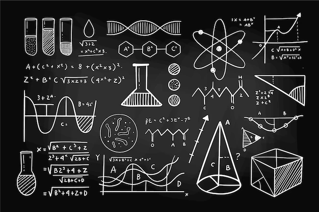 Free Vector | Hand drawn scientific formulas on chalkboard