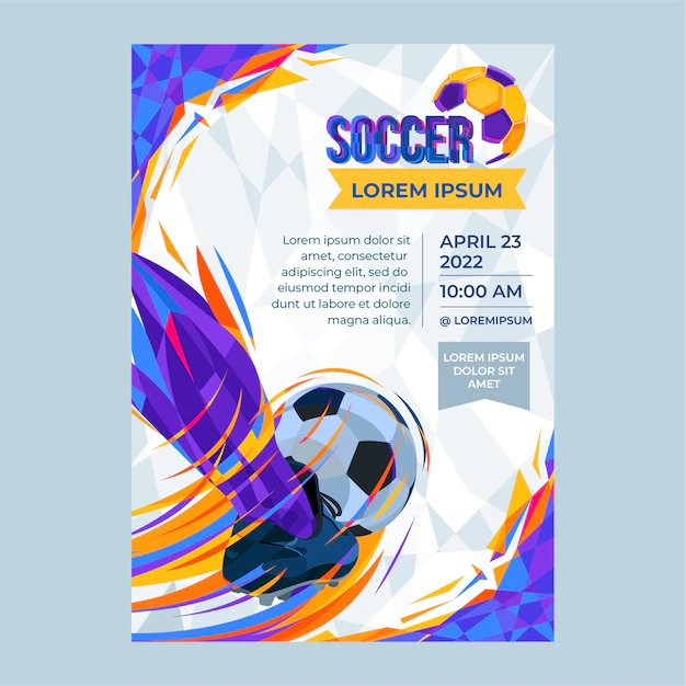 Free Vector | Hand drawn soccer poster template