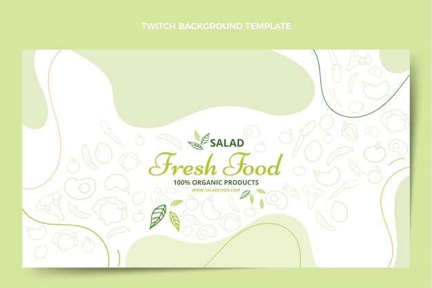 Free Vector | Hand drawn style food twitch background