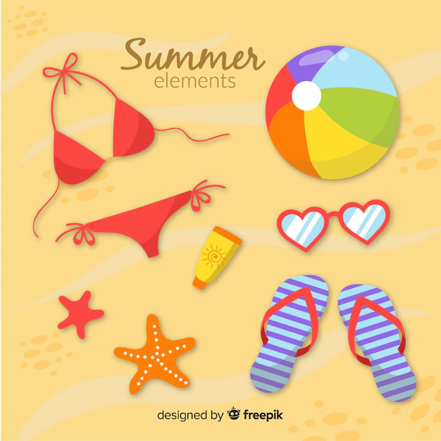 Free Vector | Hand drawn summer element collection