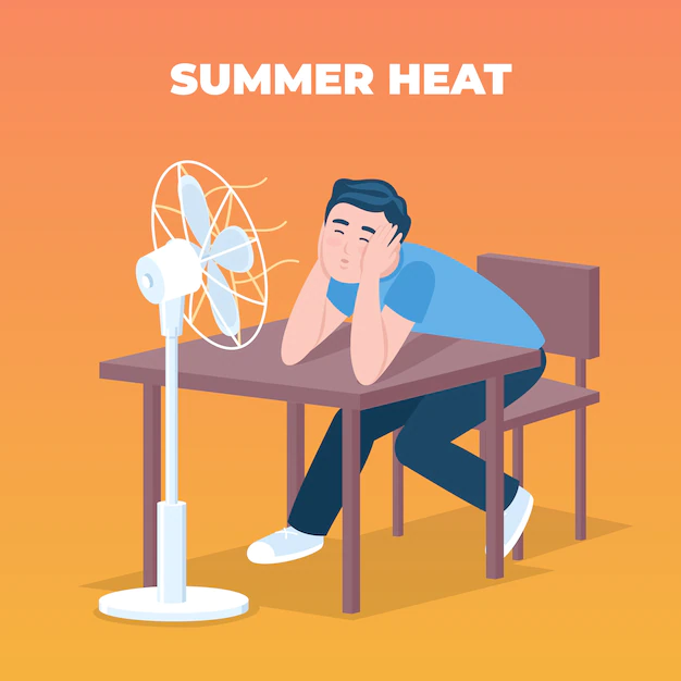 Free Vector | Hand drawn summer heat fan illustration