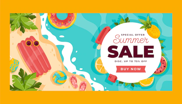 Free Vector | Hand drawn summer sale banner