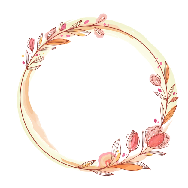 Free Vector | Hand drawn watercolor flowers circular frame