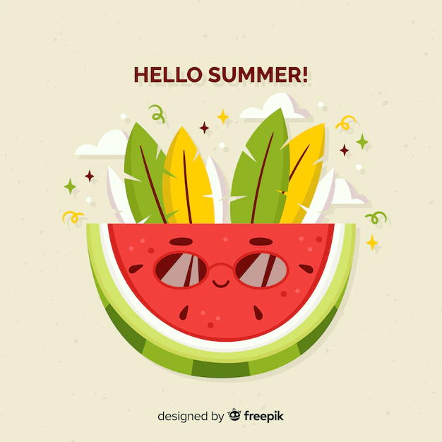 Free Vector | Hand drawn watermelon summer background