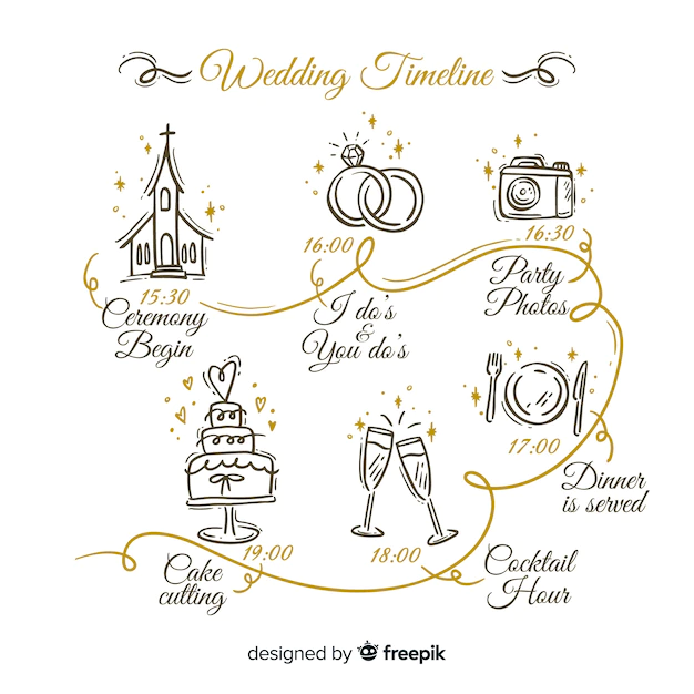 Free Vector | Hand drawn wedding timeline