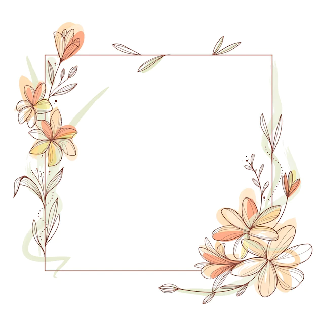 Free Vector | Hand painted beautiful plants squared frame