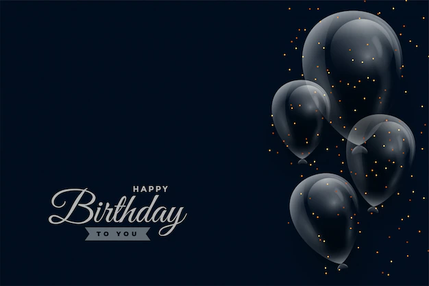 Free Vector | Happy birthday dark background with glossy balloons