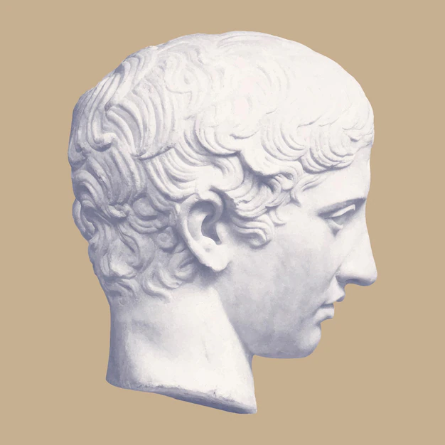 Free Vector | Head of youth statue greek god aesthetic post
