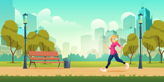 Free Vector | Healthy lifestyle, outdoor physical activity and fitness in modern metropolis