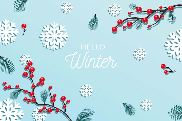 Free Vector | Hello winter greeting on winter background