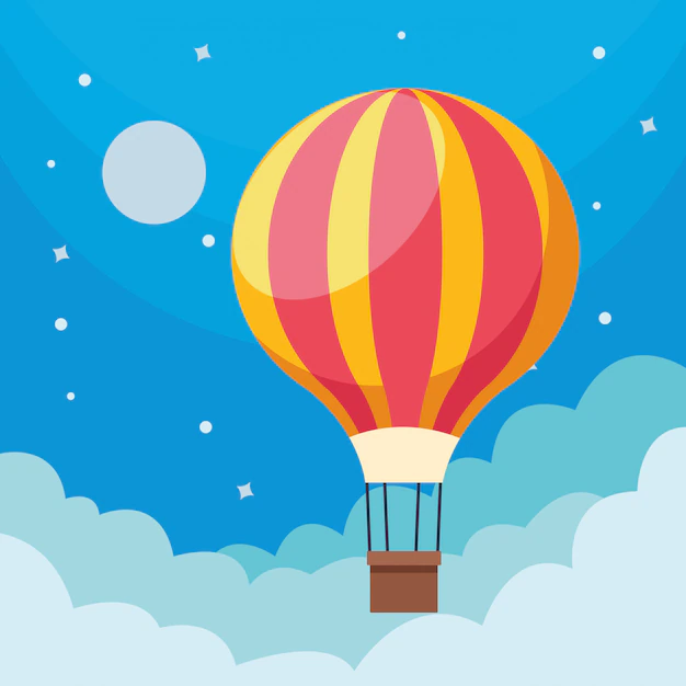 Free Vector | Hot air balloon in sky