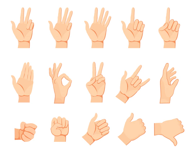 Free Vector | Human hand gestures set