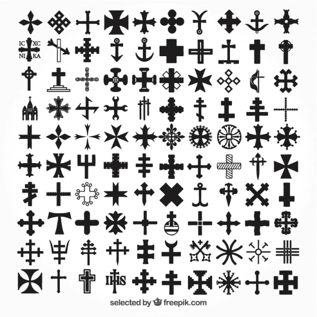 Free Vector | Icons of crosses collection