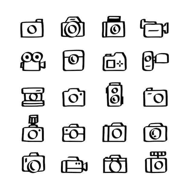 Free Vector | Illustration set of camera icons