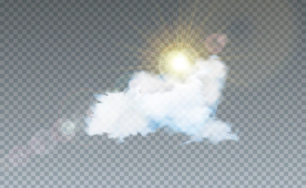 Free Vector | Illustration with cloud and sunlight isolated on transparent
