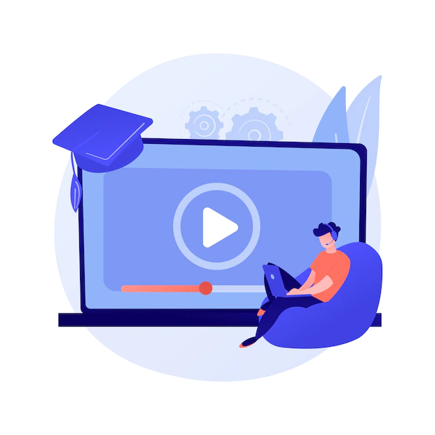 Free Vector | Internet lessons searching. remote university, educational programs, online classes website. high school student with magnifying glass cartoon character