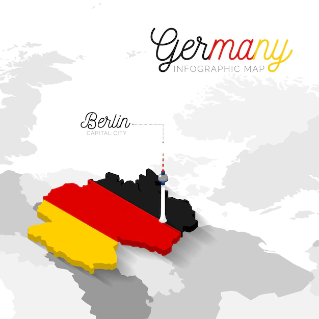 Free Vector | Isometric germany map infographic