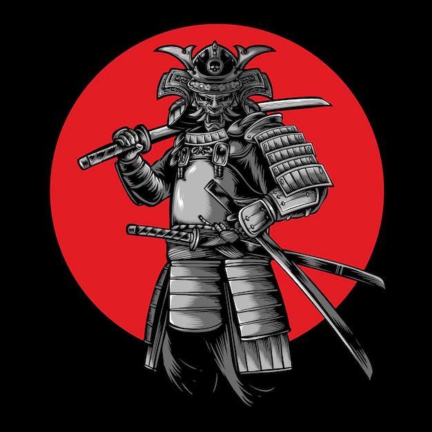 Free Vector | Japanese samurai warrior vector illustration