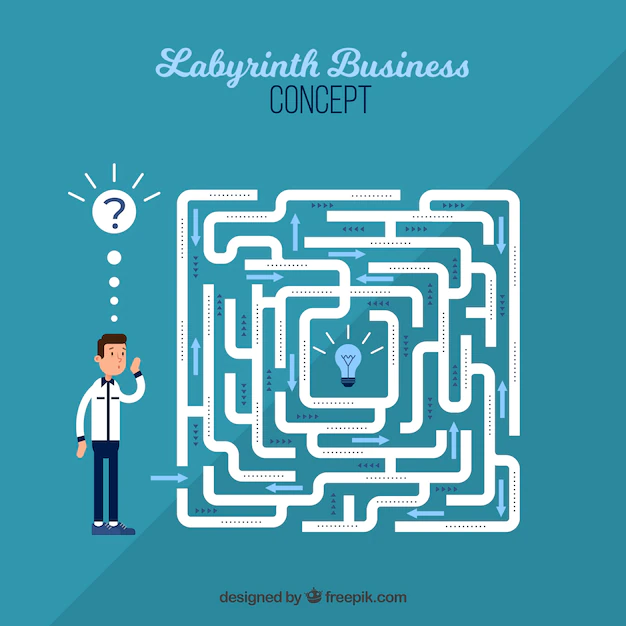 Free Vector | Labyrinth business concept background