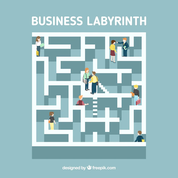 Free Vector | Labyrinth business concept with modern style