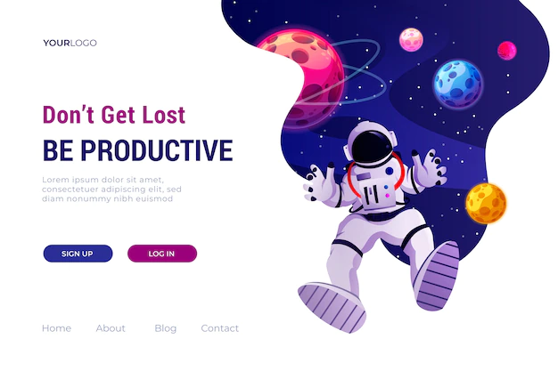 Free Vector | Landing page template of the universe