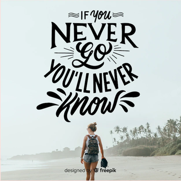 Free Vector | Lettering quote with image