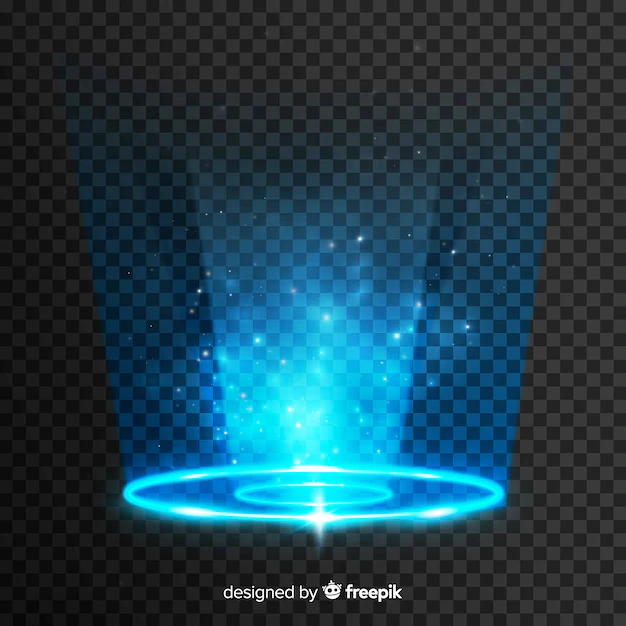 Free Vector | Light portal effect on transparent background