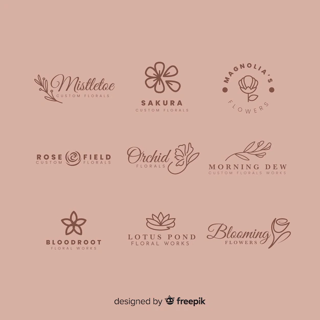 Free Vector | Logo collection for wedding florist
