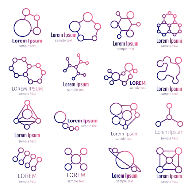 Free Vector | Logo scientific research, science logo icon set. science and research logo, chemistry scientific, biology and chemical logo. vector illustration