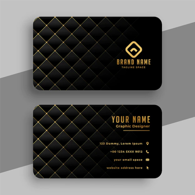 Free Vector | Luxury black and golden business card design