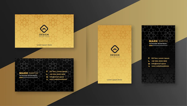 Free Vector | Luxury royal black and gold business card design template