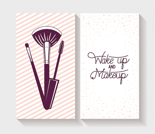 Free Vector | Make up brushes accessories in card
