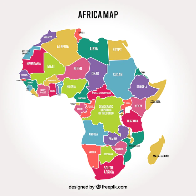 Free Vector | Map of africa continent with different colors