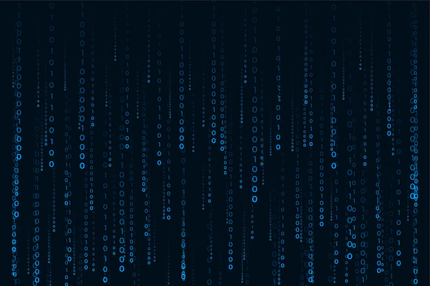 Free Vector | Matrix style binary code digital falling numbers blue background