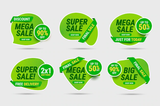 Free Vector | Mega sale labels collection