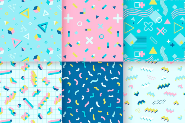 Free Vector | Memphis pattern collection