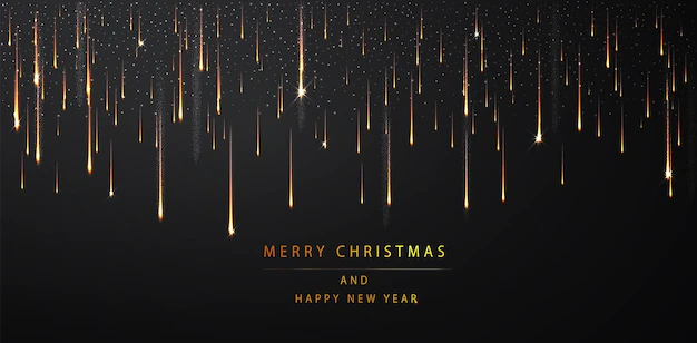 Free Vector | Merry christmas and happy new year background. shimmering golden particles on a dark background. abstract holiday background.