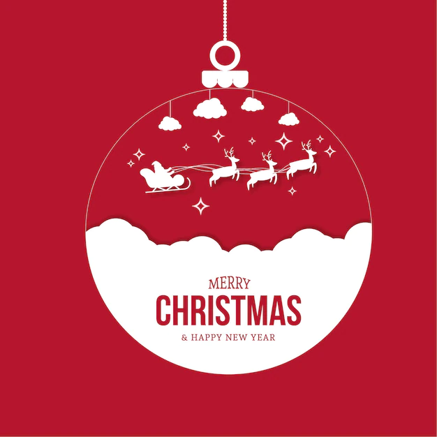 Free Vector | Merry christmas background with christmas ball silhouette