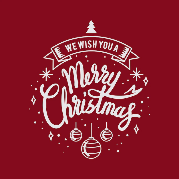 Free Vector | Merry christmas greeting card with lettering