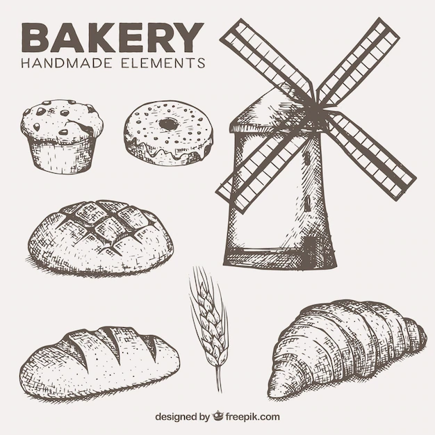 Free Vector | Mill and handmade bakery elements