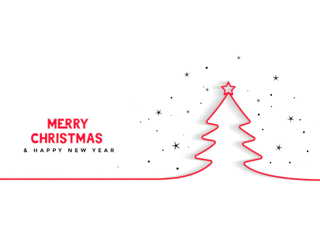 Free Vector | Minimal line christmas tree background