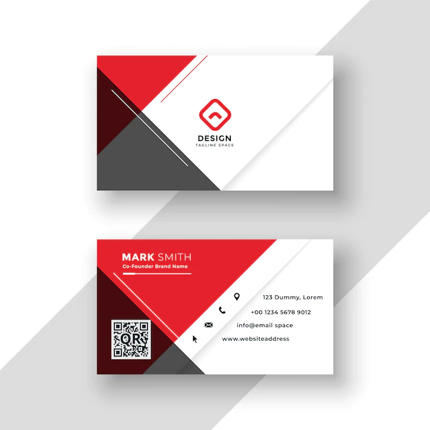 Free Vector | Minimal red business card template design