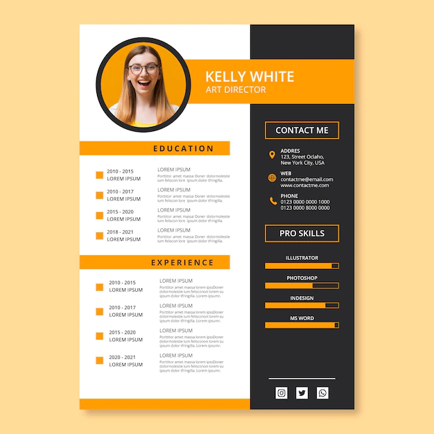 Free Vector | Minimalist cv template with photo space